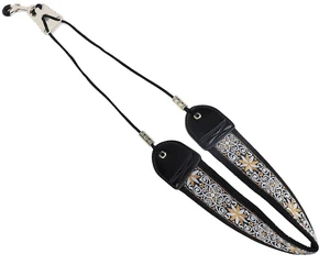 Walfront Embroidery Saxophone Neck Strap Adjustable Cotton Shoulder Strap with Padded Comfort Metal Hook for Alto Tenor Saxophone Players Practice Band Performance (TS08 Sunflower) Walfront Embroidery Saxophone Neck Strap Adjustable Cotton Shoulder Strap with Padded Comfort Metal Hook for Alto Tenor Saxophone Players Practice Band Performance (TS08 Sunflower)