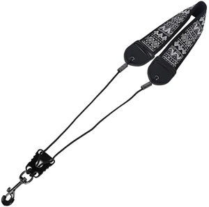 Walfront Embroidery Saxophone Neck Strap Adjustable Cotton Shoulder Strap with Padded Comfort Metal Hook for Alto Tenor Saxophone Players Practice Band Performance (TS10 Black White Embroidery) Walfront Embroidery Saxophone Neck Strap Adjustable Cotton Shoulder Strap with Padded Comfort Metal Hook for Alto Tenor Saxophone Players Practice Band Performance (TS10 Black White Embroidery)