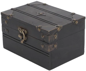 Walfront Vintage Wooden Jewelry Storage Box, Handmade Treasure Chest Organizer, Ideal for Jewelry and Trinkets, Compact Design for Home and Travel Walfront Vintage Wooden Jewelry Storage Box, Handmade Treasure Chest Organizer, Ideal for Jewelry and Trinkets, Compact Design for Home and Travel