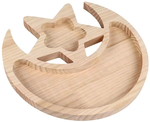 WALFRONT Wooden Crystal Tray, Pine Multifunctional Holder with Unique Moon Star Shapes for Organizing Crystals and Essential Oils WALFRONT Wooden Crystal Tray, Pine Multifunctional Holder with Unique Moon Star Shapes for Organizing Crystals and Essential Oils