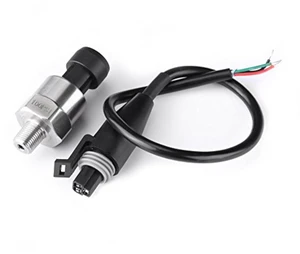 100 Psi Pressure Transducer Sensor Pressure Sensor 316 Stainless Steel Oil Pressure Transmitter for Oil Fuel Air Water, 1/8" NPT Thread (100PSI) 100 Psi Pressure Transducer Sensor Pressure Sensor 316 Stainless Steel Oil Pressure Transmitter for Oil Fuel Air Water, 1/8" NPT Thread (100PSI)