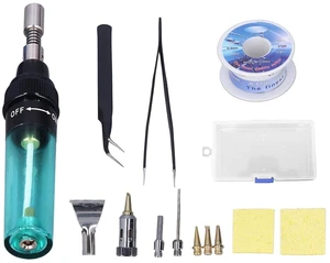 Portable Gas Soldering Iron Kit Adjustable Temperature Cordless Butane Solder Set 8ML Portable Gas Soldering Iron Kit Adjustable Temperature Cordless Butane Solder Set 8ML