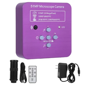 HDMI Digital Microscope Camera 51MP 120X C Mount Lens Industrial USB Video Microscope for Electronics Repair Soldering Inspection with Remote Control HDMI Digital Microscope Camera 51MP 120X C Mount Lens Industrial USB Video Microscope for Electronics Repair Soldering Inspection with Remote Control