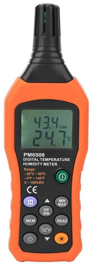 Digital Humidity and Temperature Meter MS6508 Handheld Portable Thermometer Humidity Gauge Meter Monitor with Dew Point and Wet Bulb Backlight LCD Display for Daily Life Industry Agriculture Digital Humidity and Temperature Meter MS6508 Handheld Portable Thermometer Humidity Gauge Meter Monitor with Dew Point and Wet Bulb Backlight LCD Display for Daily Life Industry Agriculture