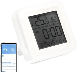 TH06 WiFi Smart Thermometer Hygrometer Sensor Smart Digital Temperature Humidity Meter Large LCD Display USB Power Supply for Indoor 0~60 0%~99% RH TH06 WiFi Smart Thermometer Hygrometer Sensor Smart Digital Temperature Humidity Meter Large LCD Display USB Power Supply for Indoor 0~60 0%~99% RH