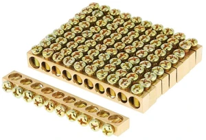 10PCS Terminal Ground Bar 10 Hole Electrical Distribution Cabinet Wire Screw Terminal Block Copper Ground Screw Neutral Bar Connector 10PCS Terminal Ground Bar 10 Hole Electrical Distribution Cabinet Wire Screw Terminal Block Copper Ground Screw Neutral Bar Connector