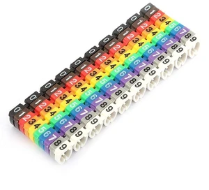 6mm Square Cable Markers, 0-9 Numbered Clips 6mm Square Cable Markers, 0-9 Numbered Clips