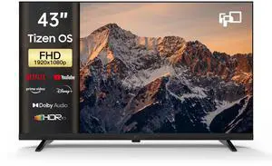 FPD Smart TV 43 Inch, 1080p FHD Television Powered by Tizen OS Compatible with Samsung TV Plus, Dolby Audio, HDR 10, SmartThings, Miracast, Gaming Hub, Voice Control Flat Screen TV (AT43-P1) FPD Smart TV 43 Inch, 1080p FHD Television Powered by Tizen OS Compatible with Samsung TV Plus, Dolby Audio, HDR 10, SmartThings, Miracast, Gaming Hub, Voice Control Flat Screen TV (AT43-P1)