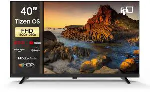 FPD 40 Inch Smart TV Tizen OS, 1080p Full HD Compatible with Samsung TV Plus, Dolby Audio, HDR 10, Gaming Hub, SmartThings, Built-in Miracast, Voice Control Flat Screen Television (AT40-P1) FPD 40 Inch Smart TV Tizen OS, 1080p Full HD Compatible with Samsung TV Plus, Dolby Audio, HDR 10, Gaming Hub, SmartThings, Built-in Miracast, Voice Control Flat Screen Television (AT40-P1)