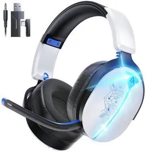 Buwnia Ultra-Light Universal 3-in-1 Wireless Headset for PS5/PS4/PC/Switch/Xbox, 2.4G+BT5.3+Wired, <25ms Lag-Free, Breathable Pads, 7.1 Surround for FPS, NC Mic, 40H Play -White Blue Buwnia Ultra-Light Universal 3-in-1 Wireless Headset for PS5/PS4/PC/Switch/Xbox, 2.4G+BT5.3+Wired, <25ms Lag-Free, Breathable Pads, 7.1 Surround for FPS, NC Mic, 40H Play -White Blue