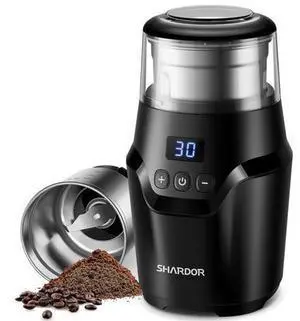 Adjustable Coffee Grinder Electric, Super Silent Electric Coffee Bean Grinder with Time-Memory Adjustment and Multi-Functional Stainless Steel Cup for Spices, Herbs, and Nuts Grinding, Gray Adjustable Coffee Grinder Electric, Super Silent Electric Coffee Bean Grinder with Time-Memory Adjustment and Multi-Functional Stainless Steel Cup for Spices, Herbs, and Nuts Grinding, Gray