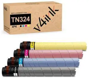 v4ink TN324 Toner Cartridge Compatible Replacement for Konica Minolta Bizhub TN324 TN-324 TN324K TN324C TN324M TN324Y Toner for C258 C308 C368 Printer Toner Set, 4-Pack v4ink TN324 Toner Cartridge Compatible Replacement for Konica Minolta Bizhub TN324 TN-324 TN324K TN324C TN324M TN324Y Toner for C258 C308 C368 Printer Toner Set, 4-Pack
