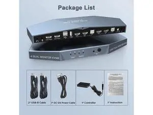 2 PCs Dual Monitor HDMI KVM Switch 4K @60Hz, Support HDCP 2.2, HDMI + HDMI 4x2 Dual Monitor KVM Switch for 2 PCs and 2 Monitors 2 PCs Dual Monitor HDMI KVM Switch 4K @60Hz, Support HDCP 2.2, HDMI + HDMI 4x2 Dual Monitor KVM Switch for 2 PCs and 2 Monitors