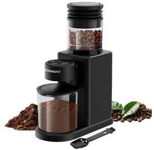 Conical Burr Coffee Grinder, Electric Coffee Bean Grinder with 25 Precise Grind Settings for Espresso/Drip/French Press, Smart Touch Control, Anti-static, Black Conical Burr Coffee Grinder, Electric Coffee Bean Grinder with 25 Precise Grind Settings for Espresso/Drip/French Press, Smart Touch Control, Anti-static, Black