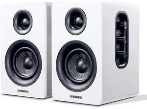 SW208 3" Active Bluetooth 5.0 Bookshelf Speakers 60W Carbon Fiber Speaker Unit - Built-in 24bit DAC Dynamic 3D Surround Sound 2.0 Computer PC Monitor Gaming (Pair, White) SW208 3" Active Bluetooth 5.0 Bookshelf Speakers 60W Carbon Fiber Speaker Unit - Built-in 24bit DAC Dynamic 3D Surround Sound 2.0 Computer PC Monitor Gaming (Pair, White)