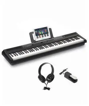 88 Key Fully Weighted Keyboard Piano Hammer Action Digital Piano with MIDI & Bluetooth Functionality, Customizable Tones, Chords, Split Keyboard, Includes Headphones, Dust Cover(Compact) 88 Key Fully Weighted Keyboard Piano Hammer Action Digital Piano with MIDI & Bluetooth Functionality, Customizable Tones, Chords, Split Keyboard, Includes Headphones, Dust Cover(Compact)