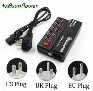 USB Hub 10 Ports 5V Fast Charging Hub Station Wall Travel Desktop Power Adapter For Tablet Pad Phones Charger 10 Port USB Hub 10 Ports 5V Fast Charging Hub Station Wall Travel Desktop Power Adapter For Tablet Pad Phones Charger 10 Port