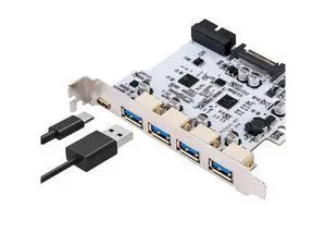 On Card USB 3.0 PCI-E Type C Expansion Card PCI Express PCI-E to USB 3.0 Controller 5Port + 1Port USB 3.1 PCI-E Card Adapter On Card USB 3.0 PCI-E Type C Expansion Card PCI Express PCI-E to USB 3.0 Controller 5Port + 1Port USB 3.1 PCI-E Card Adapter