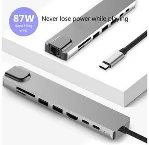 6 in 1 USB 3.0 High Speed Ports Type-C Hub Usb-C to 4K 30HZ HD Laptop Rj45 Gigat Ethernet Network PD Hub 6 in 1 USB 3.0 High Speed Ports Type-C Hub Usb-C to 4K 30HZ HD Laptop Rj45 Gigat Ethernet Network PD Hub