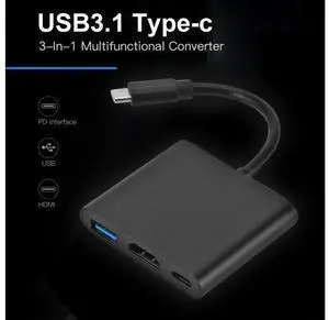 3 in 1 Type-C HUB USB 3.0 USB-C Female Converter Small Household Computer Accessories for Laptop Notebook PC 3 in 1 Type-C HUB USB 3.0 USB-C Female Converter Small Household Computer Accessories for Laptop Notebook PC