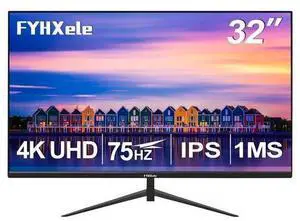 32 Inch 4K UHD 3840 * 2160 Computer Monitor 75hz 1MS, IPS Monitor for Design, Casual Gaming, Work, Ultra-Slim Bezel Monitor Support Adaptive-Sync,100% sRGB,HDR,2X DP & 2X HDMI, VESA 100 * 100mm 32 Inch 4K UHD 3840 * 2160 Computer Monitor 75hz 1MS, IPS Monitor for Design, Casual Gaming, Work, Ultra-Slim Bezel Monitor Support Adaptive-Sync,100% sRGB,HDR,2X DP & 2X HDMI, VESA 100 * 100mm