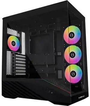 V100 ATX Mid-Tower PC Case, 4 x 120mm ARGB PWM Fans Pre-Installed, LED RGB Strip, Display Platform with Tempered Glass, Support 420mm GPUs, 360mm Radiator, Optimized Airflow - Black (V100RX) V100 ATX Mid-Tower PC Case, 4 x 120mm ARGB PWM Fans Pre-Installed, LED RGB Strip, Display Platform with Tempered Glass, Support 420mm GPUs, 360mm Radiator, Optimized Airflow - Black (V100RX)