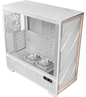 Flux Pro, 6 x PWM Fans Included, High-Airflow Front Panel with Walnut Wood, iShift PSU 90° Mount, USB3.0 x 2, Type-C, 420mm Radiator Support, Temp. Display, Full-Tower E-ATX PC Case White Flux Pro, 6 x PWM Fans Included, High-Airflow Front Panel with Walnut Wood, iShift PSU 90° Mount, USB3.0 x 2, Type-C, 420mm Radiator Support, Temp. Display, Full-Tower E-ATX PC Case White