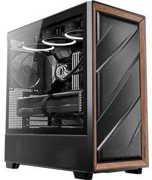 Flux Wood, 5 x PWM Fans Included, High-Airflow Front Panel with Walnut Wood, Type-C, 420mm Radiator & Back Connect Motherboard Support, Up to 9 Fans Simultaneously, Mid-Tower E-ATX PC Case Flux Wood, 5 x PWM Fans Included, High-Airflow Front Panel with Walnut Wood, Type-C, 420mm Radiator & Back Connect Motherboard Support, Up to 9 Fans Simultaneously, Mid-Tower E-ATX PC Case