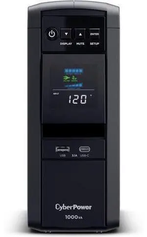 CyberPower CP1000PFCLCD PFC Sinewave UPS Battery Backup and Surge Protector, 1000VA/600W, 10 Outlets, AVR, Mini-Tower; UL Certified CyberPower CP1000PFCLCD PFC Sinewave UPS Battery Backup and Surge Protector, 1000VA/600W, 10 Outlets, AVR, Mini-Tower; UL Certified