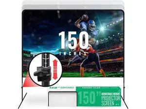 Adjustable Height Projector Screen - 150 Inch Indoor & Outdoor Projector Screen with Carry Bag for Office and Home Theater Portable Projector Screen Adjustable Height Projector Screen - 150 Inch Indoor & Outdoor Projector Screen with Carry Bag for Office and Home Theater Portable Projector Screen