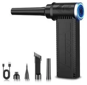 Cordless Electric Air Duster: 120,000 RPM High-Speed 4-Speed Adjustable Blower, Rechargeable Battery-Powered Dust Cleaner for PC Keyboards, Electronics, Cars & Outdoor Use (Black) Cordless Electric Air Duster: 120,000 RPM High-Speed 4-Speed Adjustable Blower, Rechargeable Battery-Powered Dust Cleaner for PC Keyboards, Electronics, Cars & Outdoor Use (Black)