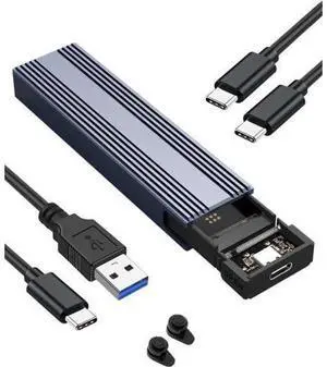 M.2 NVMe SSD Enclosure, V Tool-Free USB C External NVMe SSD Enclosure, M.2 NVMe to USB Adapter, USB 3.2 Gen2 (10Gbps) Supports UASP, Trim, M-Key(B+M Key) and Size in 2230/2242 /2260/2280 SSDs M.2 NVMe SSD Enclosure, V Tool-Free USB C External NVMe SSD Enclosure, M.2 NVMe to USB Adapter, USB 3.2 Gen2 (10Gbps) Supports UASP, Trim, M-Key(B+M Key) and Size in 2230/2242 /2260/2280 SSDs
