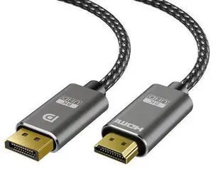 8K DisplayPort to HDMI Cable 6 ft 8K@60Hz 4K@240Hz 2K@240HZ Nylon Braided Unidirectional DisplayPort 1.4 Source to HDMI 2.1 Display DP to HDMI Compatible with PC AMD Monitor HP 8K DisplayPort to HDMI Cable 6 ft 8K@60Hz 4K@240Hz 2K@240HZ Nylon Braided Unidirectional DisplayPort 1.4 Source to HDMI 2.1 Display DP to HDMI Compatible with PC AMD Monitor HP