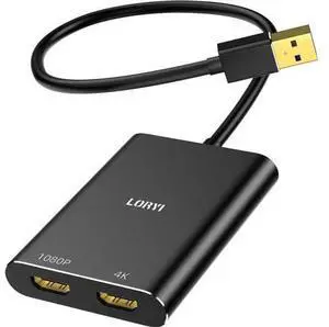 USB 3.0 to Dual HDMI Adapter Compatible with Windows/Mac OS 4K@30Hz/1080P@60Hz Hdmi USB to HDMI Splitter MST Mode USB to hdmi Adapter for 2 Monitors USB 3.0 to Dual HDMI Adapter Compatible with Windows/Mac OS 4K@30Hz/1080P@60Hz Hdmi USB to HDMI Splitter MST Mode USB to hdmi Adapter for 2 Monitors