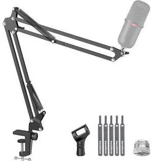 Boom Arm Microphone Mic Stand for Blue Yeti HyperX QuadCast SoloCast Snowball Fifine Shure SM7B and Other Mic Black Boom Arm Microphone Mic Stand for Blue Yeti HyperX QuadCast SoloCast Snowball Fifine Shure SM7B and Other Mic Black
