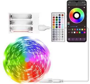 Battery Operated LED Strip Lights 20ft Battery Powered LED Strip Lights for Bedroom Color Changing APP Remote USB Led Lights for TV Room Kitchen Party Battery Operated LED Strip Lights 20ft Battery Powered LED Strip Lights for Bedroom Color Changing APP Remote USB Led Lights for TV Room Kitchen Party