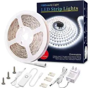 White LED Strip Lights 16.4ft Dimmable LED Light Strip 12v Flexible LED Rope Lights Kits for Kitchen Cabinet Mirror Bedroom Party Decor White LED Strip Lights 16.4ft Dimmable LED Light Strip 12v Flexible LED Rope Lights Kits for Kitchen Cabinet Mirror Bedroom Party Decor