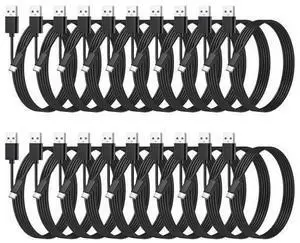 20-Pack Bulk USB C Charger Cable - Multipack Type-C Charging Cords USB 2.0 for Phones and Tablets 3.3ft Black 20-Pack Bulk USB C Charger Cable - Multipack Type-C Charging Cords USB 2.0 for Phones and Tablets 3.3ft Black