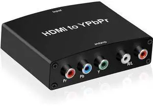 HDMI to Component Converter HDMI to 1080P YPbPr 5RCA RGB + R/L Video Audio Adapter Support TV PS5 Xbox Fire Stick DVD Players to HDTV and Projector (Black) HDMI to Component Converter HDMI to 1080P YPbPr 5RCA RGB + R/L Video Audio Adapter Support TV PS5 Xbox Fire Stick DVD Players to HDTV and Projector (Black)