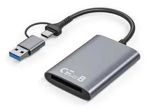 2 in 1 USB 3.0 Type C 10Gbps Card Reader with Cable Compatible with CFexpress Type A/ CFexpress Type B & SD Memory Cards Gray CFe-B 2 in 1 USB 3.0 Type C 10Gbps Card Reader with Cable Compatible with CFexpress Type A/ CFexpress Type B & SD Memory Cards Gray CFe-B