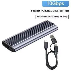 USB3.1 Type-C to M.2 M Key NVMe SSD Box Solid State Drive Housing Case Dual Protocol SSD M.2 Sata Hard Drive Disk Enclosure Grey NGFF/NVMe Dual Protocol 2in1 USB3.1 Type-C to M.2 M Key NVMe SSD Box Solid State Drive Housing Case Dual Protocol SSD M.2 Sata Hard Drive Disk Enclosure Grey NGFF/NVMe Dual Protocol 2in1
