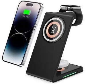 3 in 1 15W PD Fast Charging OTP Protection Magnetic Wireless Charger for 3 in 1 15W PD Fast Charging OTP Protection Magnetic Wireless Charger for