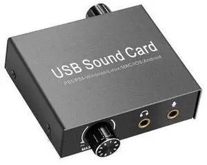 USB External Sound Card with Volume Control Output and Bass Knob Adjustment Stereo Audio Adapter with 3.5mm Microphone for PS4 USB External Sound Card with Volume Control Output and Bass Knob Adjustment Stereo Audio Adapter with 3.5mm Microphone for PS4