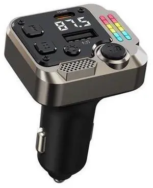 Wireless Bluetooth FM Car Transmitter with MP3 Player, USB Fast Car Charger, Aux TF Card Player & Color Lights Adapter Wireless Bluetooth FM Car Transmitter with MP3 Player, USB Fast Car Charger, Aux TF Card Player & Color Lights Adapter