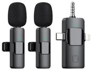3 in 1 Portable Wireless Lavalier Microphone for Mobile Live Streaming Outdoor Shooting Short Video Recording 3 in 1 Portable Wireless Lavalier Microphone for Mobile Live Streaming Outdoor Shooting Short Video Recording