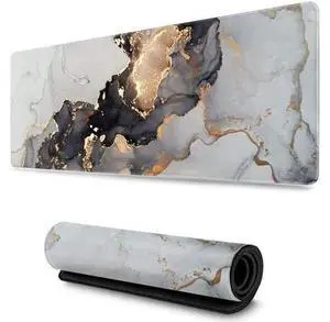 Black White Ink Marble Art Painting Gaming Mouse Pad Long Extended XL Mousepad Desk Pad Large Rubber Mice Pads Stitched Edges 35.4 X 15.7 Inch Black White Ink Marble Art Painting Gaming Mouse Pad Long Extended XL Mousepad Desk Pad Large Rubber Mice Pads Stitched Edges 35.4 X 15.7 Inch