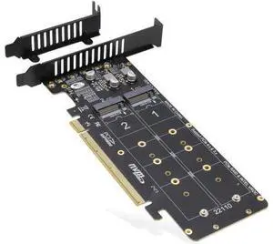 Quad PCIe NVMe Adapter, PCIe 4.0 x16 to 4Ports M.2 NVMe Converter Card for 2U Support NVMe SSD in Size 22110/2280/2260/2242 (PCI-e Bifurcation Required) Quad PCIe NVMe Adapter, PCIe 4.0 x16 to 4Ports M.2 NVMe Converter Card for 2U Support NVMe SSD in Size 22110/2280/2260/2242 (PCI-e Bifurcation Required)