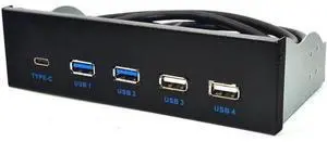 5.25 Inch USB 3.1 GEN2 Front Panel USB Hub 2 Ports USB 3.0 + 2 Ports USB2.0 + 1 Port TYPE-C with TYPE-E Connector for Desktop PC 5.25 Inch USB 3.1 GEN2 Front Panel USB Hub 2 Ports USB 3.0 + 2 Ports USB2.0 + 1 Port TYPE-C with TYPE-E Connector for Desktop PC