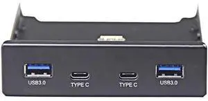 Dual 5Gb/s USB 3.1 Type-C & USB 3.0 Computer 3.5 inch Floppy Bay Front Panel 4 Ports USB Hub, USB3 19Pin to 2x USB 3.0 USB-C + 2x Type A Splitter Adapter Dual 5Gb/s USB 3.1 Type-C & USB 3.0 Computer 3.5 inch Floppy Bay Front Panel 4 Ports USB Hub, USB3 19Pin to 2x USB 3.0 USB-C + 2x Type A Splitter Adapter