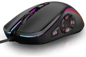 WISDUM Gaming Mouse USB Wired, RGB Backlit PC Mouse Computer Mice with 14 RGB LED Modes, 7200 DPI Adjustable, 10 Programmable Buttons, Ergonomic USB Optical Mouse for Windows MacOS Laptop Gamer WISDUM Gaming Mouse USB Wired, RGB Backlit PC Mouse Computer Mice with 14 RGB LED Modes, 7200 DPI Adjustable, 10 Programmable Buttons, Ergonomic USB Optical Mouse for Windows MacOS Laptop Gamer